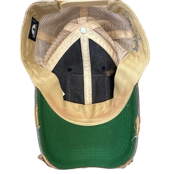 Judith March Distressed Baseball Hat with Beaded Deer Patch - Picture 3 of 3